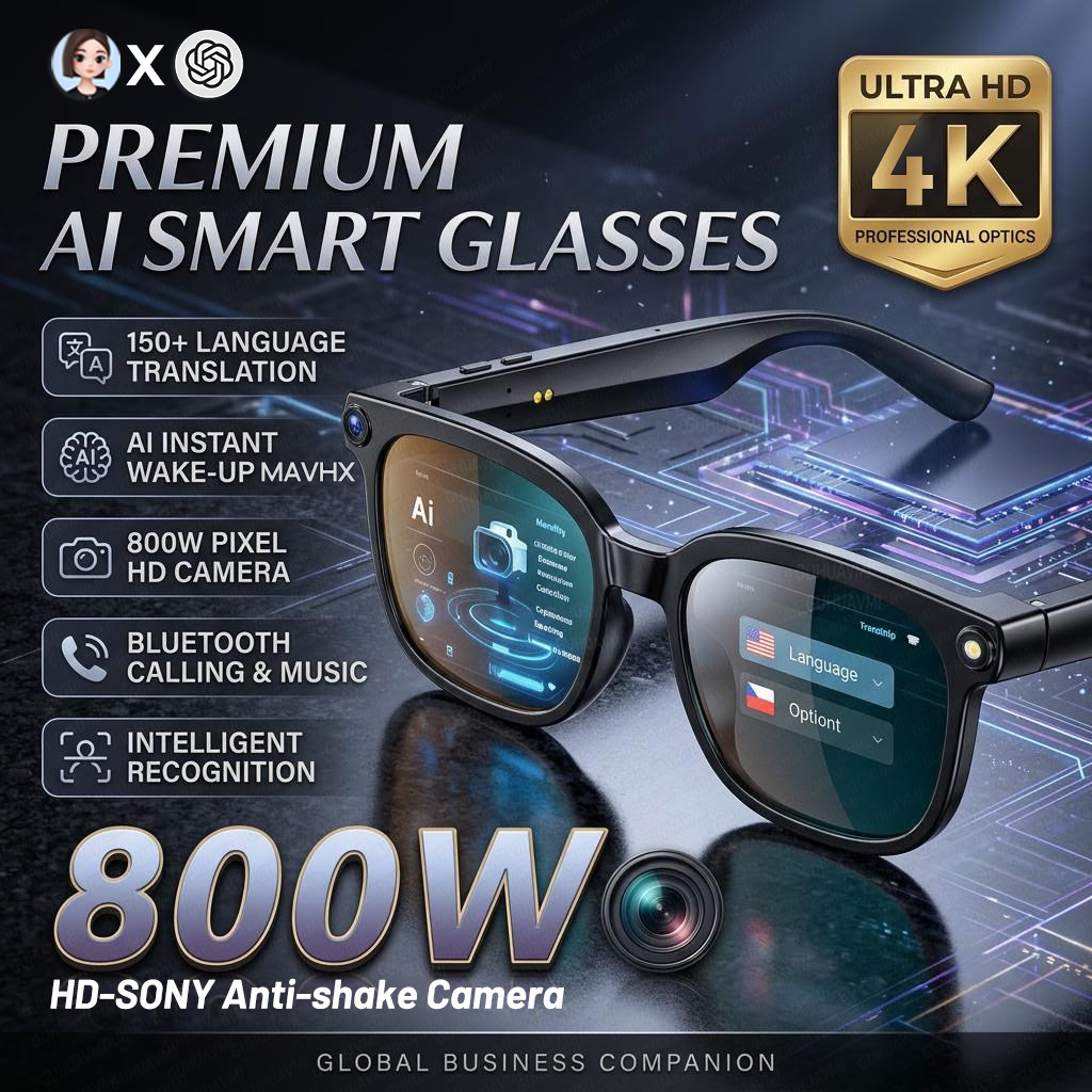 Photography Videography - Óculos Inteligentes 4K 8MP 2026 para