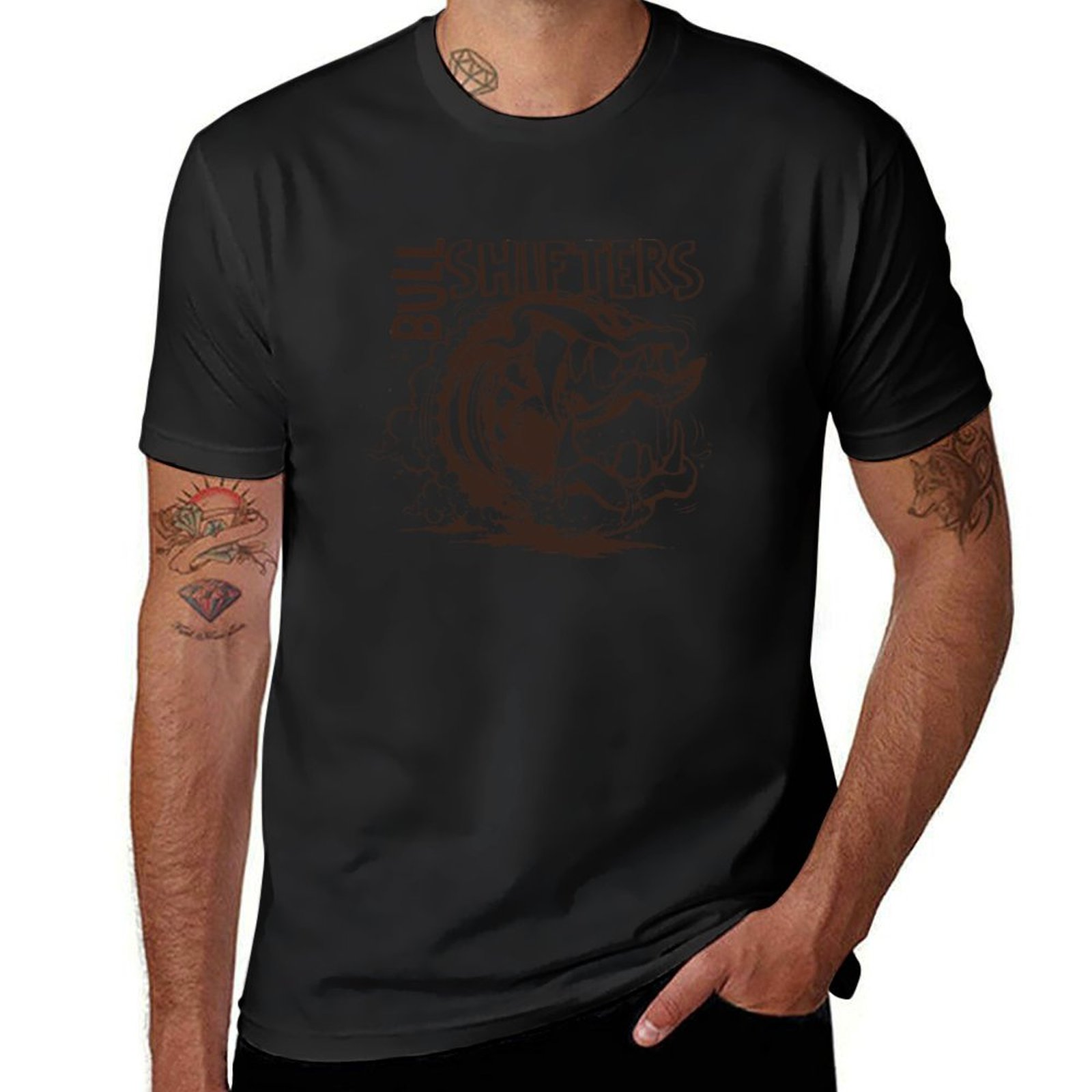 Photography Logo - Bull Shifters masculino camiseta, branco, polo,