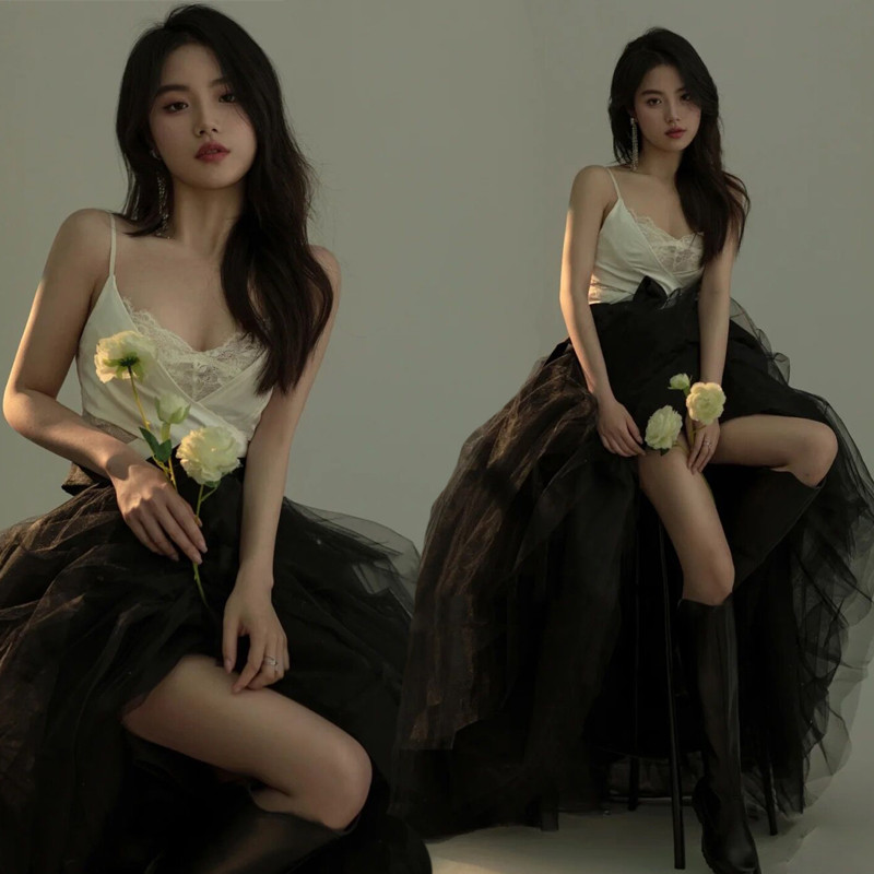 Photography Outfits - Fantasia de Fotografia com Renda Preta