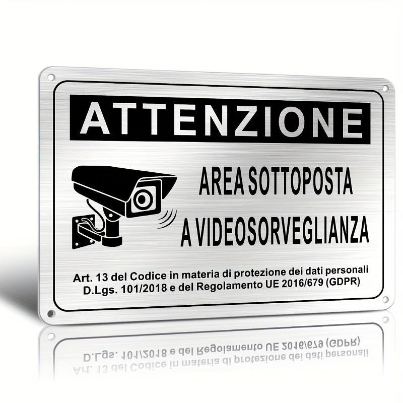 Photography Videography - Sinal de Segurança Italiano 20X30cm –
