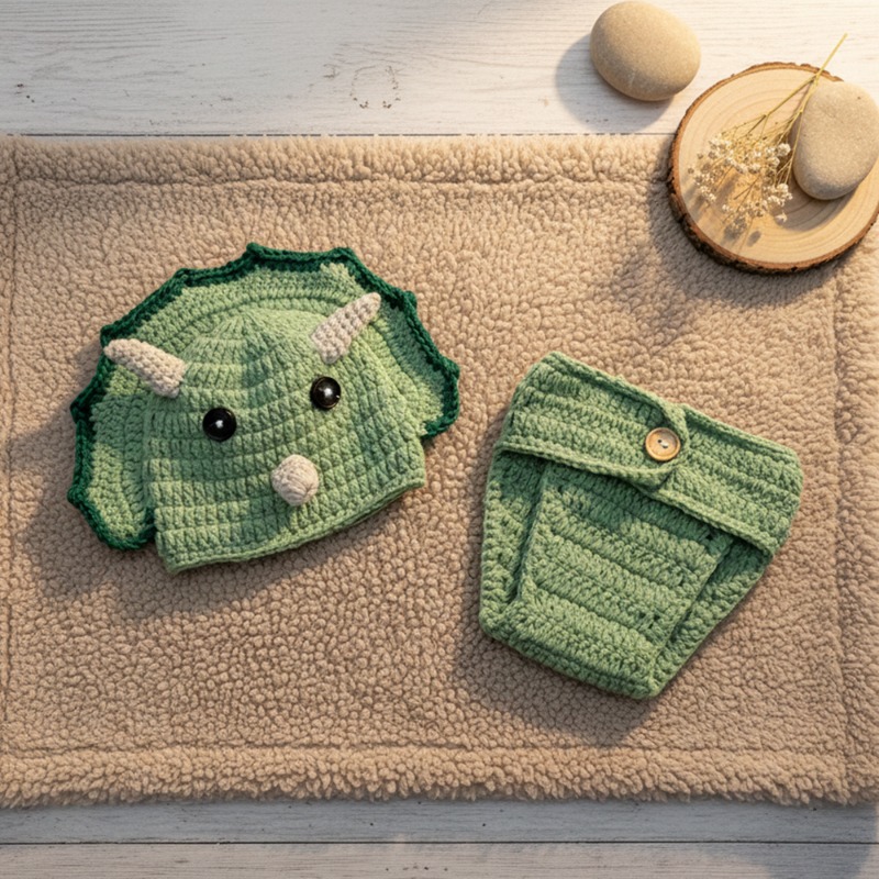 2 pçs crochê dinossauro recém- - Photography Outfits avaliação e preço