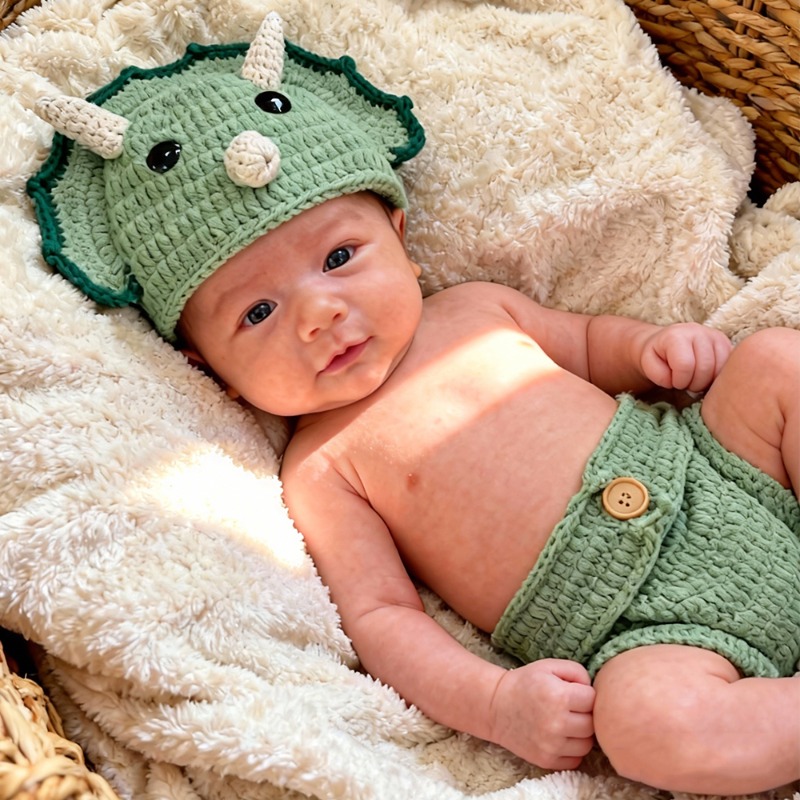 2 pçs crochê dinossauro recém- - Photography Outfits avaliação e preço